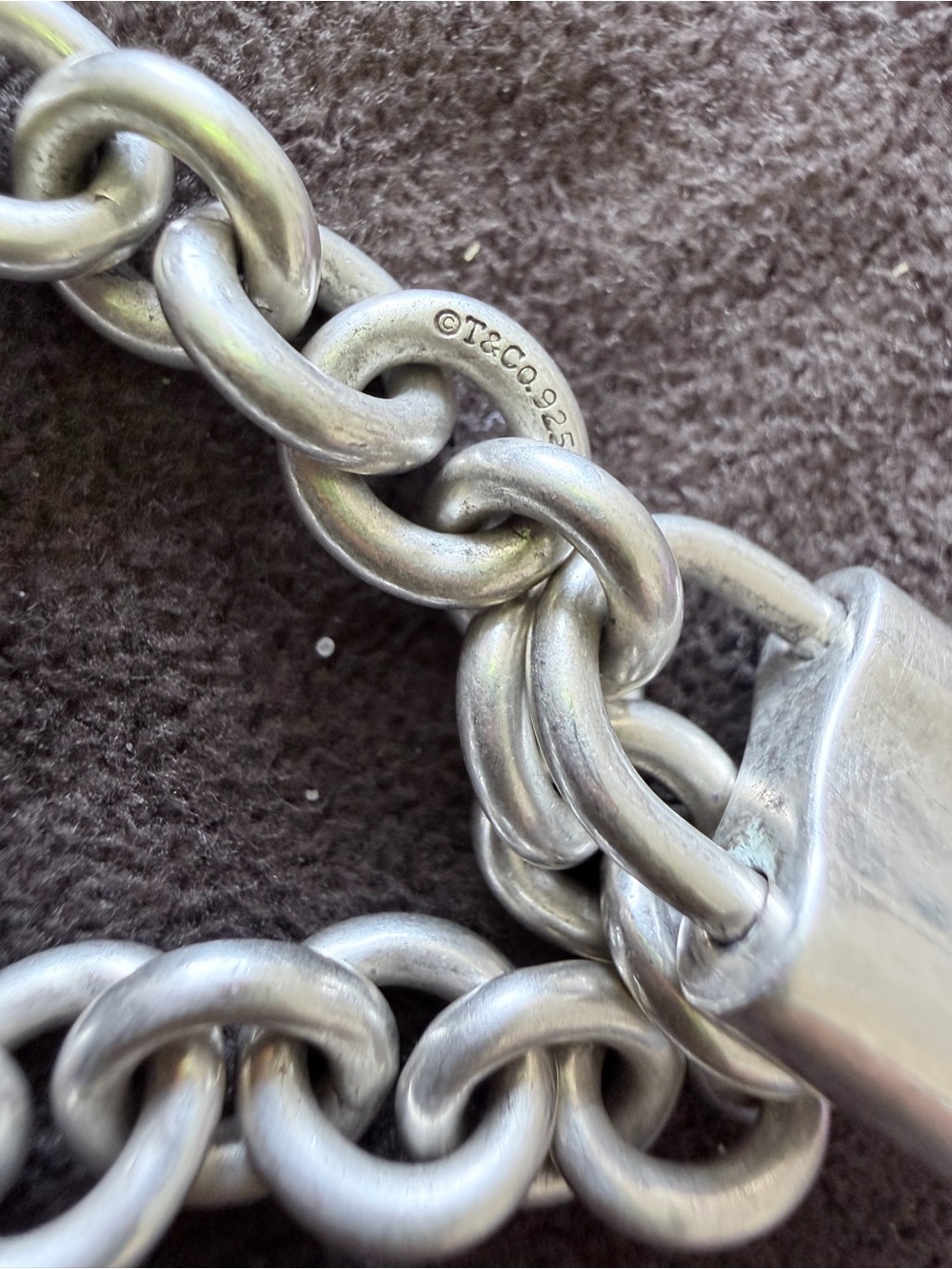 Tiffany & Co. Sterling Silver Padlock Necklace 15” (inches) long - Picture 3 of 7